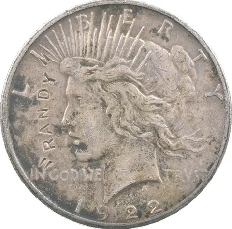 1922-S Peace Silver Dollar "Randy" Etch Counter Stamped Missoula Kansas a3470