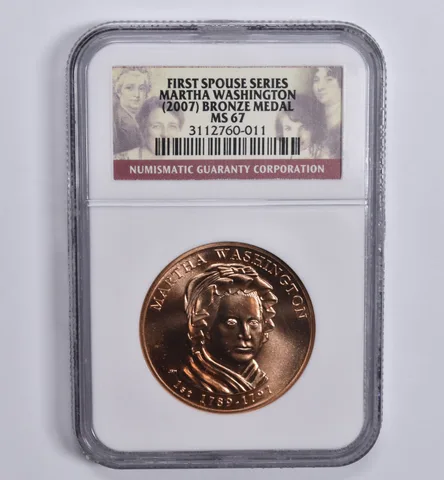 (2007) First Spouse Series Martha Washington Bronze Medal MS67 NGC