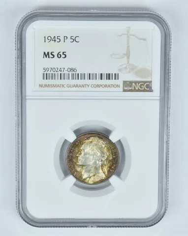 MS65 1945-P Jefferson Nickel - Graded NGC Crusty Tone a8899