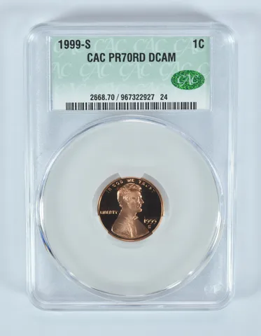 1999-S Lincoln Memorial Cent PR70 RD DCAM CAC CACg