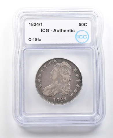 1824/1 Capped Bust Half Dollar O-101a Authentic ICG *3120