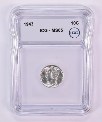 1943 Mercury Dime MS65 ICG