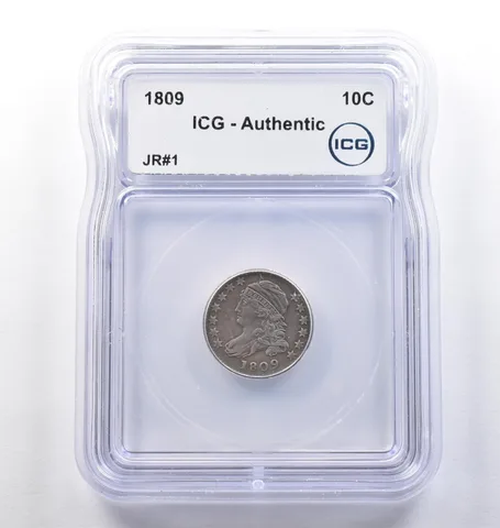 1809 Capped Bust Dime JR#1 Authentic ICG *3793