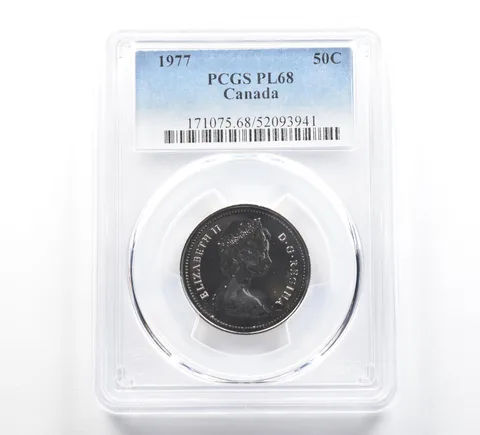 1977 Canada 50 Cents PL68 PCGS Blue Label