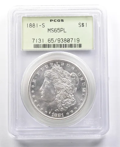 1881-S Morgan Silver Dollar MS65 PL PCGS OGH *4681