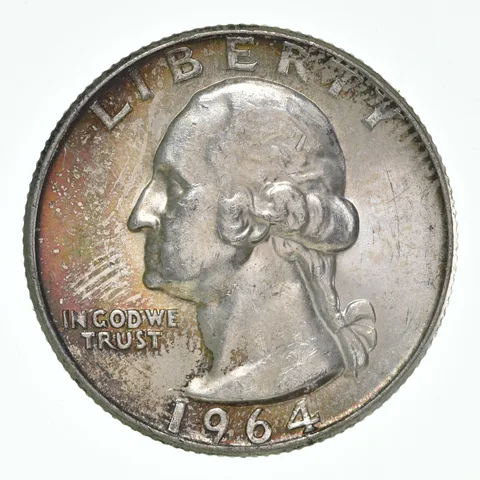 1964 Washington Quarter Insane TONE - Great Colors a5306