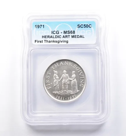 1971 So Called Half Dollar First Thanksgiving MS68 ICG *8502