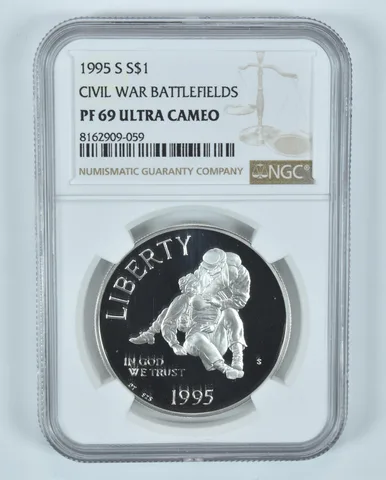 1995-S Civil War Commemorative Silver Dollar PF69 UCAM NGC