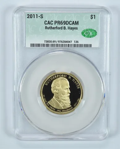 2011-S Presidential $1 Rutherford B Hayes PR69 DCAM CAC CACg