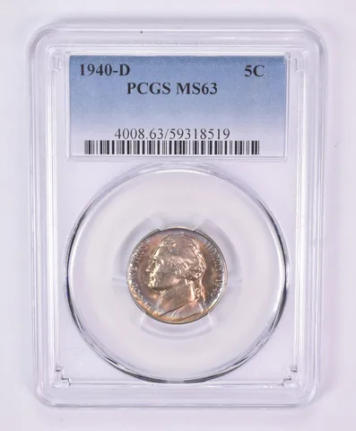 1940-D Jefferson Nickel MS63 PCGS Beautiful Tone *1141