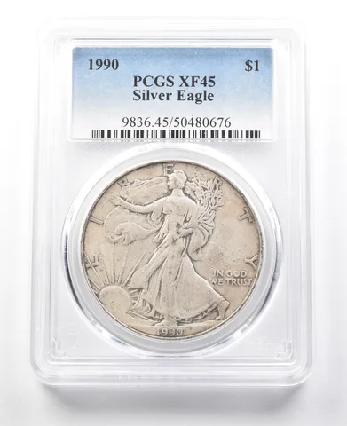 1990 American Silver Eagle XF45 PCGS Lowball *8049