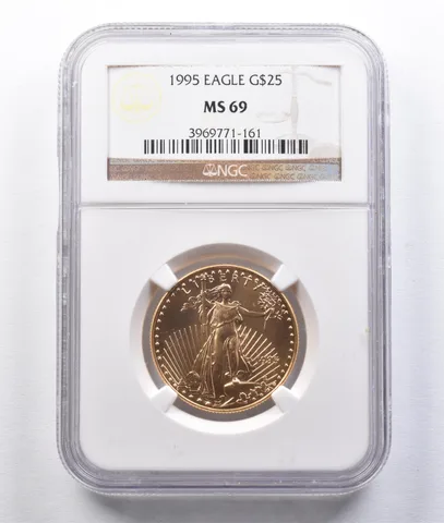 1995 $25 American Gold Eagle 1/2 Oz Gold MS69 NGC *2924