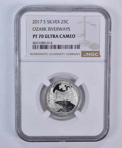 2017-S Washington Quarter ATB Silver Ozark Riverways PF70 UCAM NGC