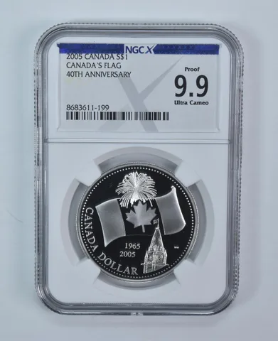 2005 Canada $1 Silver Canada's Flag 40th Anniversary Proof 9.9 UCAM NGC X NGCX