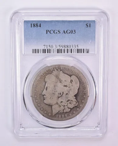 1884 Morgan Silver Dollar AG03 PCGS Blue Label Lowball