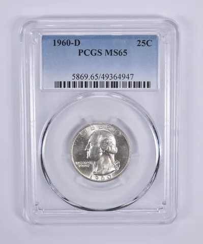 1960-D Washington Quarter MS65 PCGS Blue Label