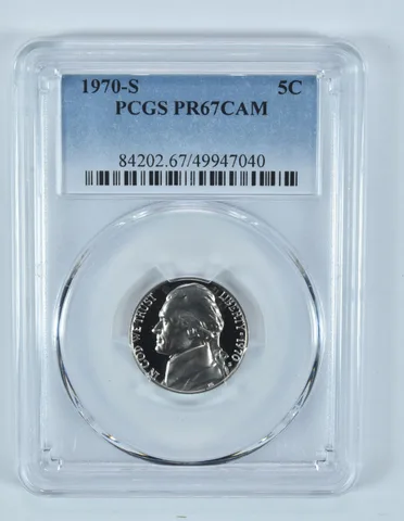 1970-S Jefferson Nickel PR67 CAM PCGS Blue Label