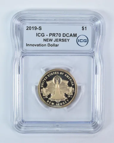 2019-S Innovation $1 Edison Lightbulb NJ PR70 DCAM ICG