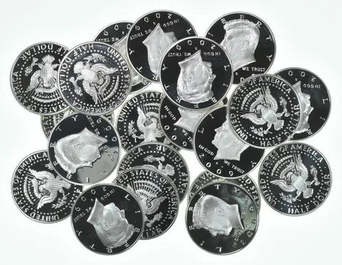 Lot (20) 2009-S Kennedy Half Dollar Proof 90% Silver $10 Face Value
