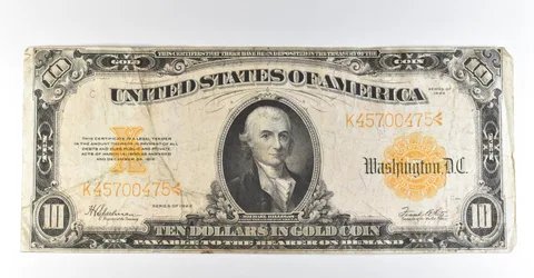 1922 $10 Gold Certificate Large Note Yellow Seal Fr#1173 *0452