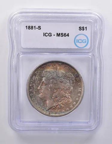 1881-S Morgan Silver Dollar MS64 ICG Beautiful Tone *7129