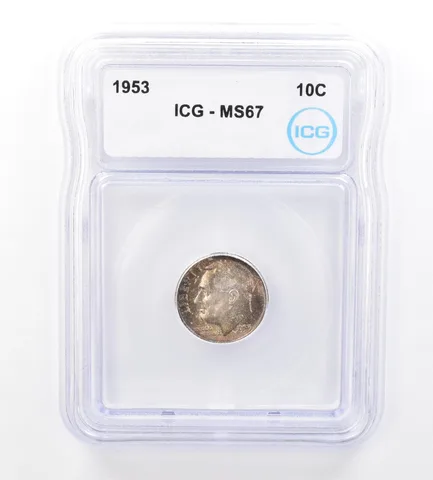 1953 Roosevelt Dime MS67 ICG Beautiful Tone *1660