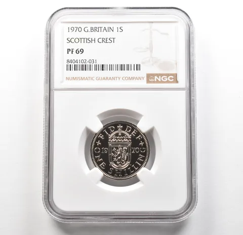 1970 Great Britain 1 Shilling Scottish Crest PF69 NGC a6259