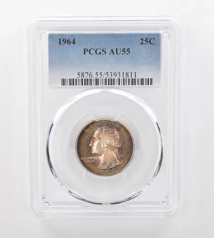 1964 Washington Quarter AU55 PCGS Beautiful Tone *0949