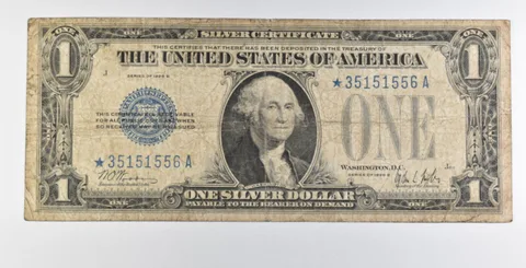 1928 B $1 US Silver Certificate Star Error Blue Seal *7936