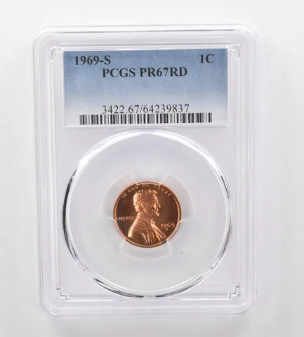 1969-S Lincoln Memorial Cent PR67 RD PCGS Beautiful Tone *2078