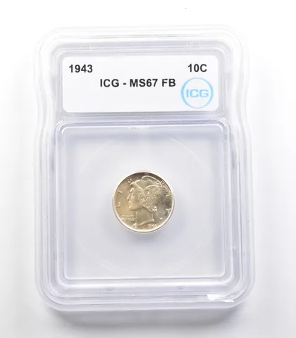 1943 Mercury Dime MS67 FB ICG *2376