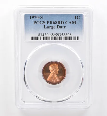 1970-S Lincoln Memorial Cent Large Date PR68 RD CAM PCGS Beautiful Tone *6584