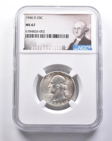MS67 1946-D Washington Quarter NGC a3331