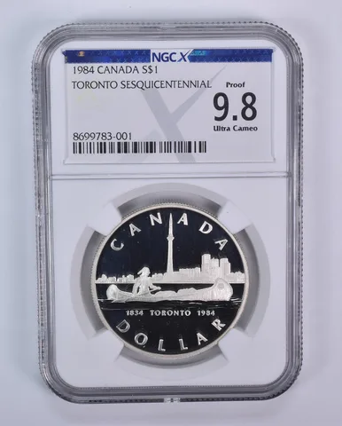 1984 Canada 1 Dollar Silver Toronto Sesquicentennial Proof 9.8 UCAM NGC X NGCX