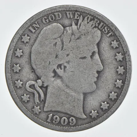 1909-O Barber Half Dollar 90% Silver VG Condition