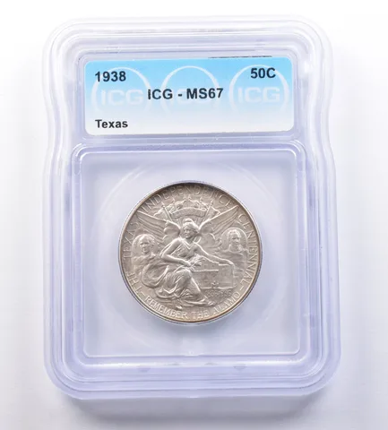 1938 Texas Commemorative Half Dollar MS67 ICG a9551