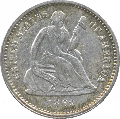 1862 Seated Liberty Half Dime a5480