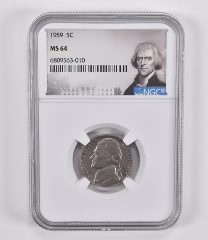 1959 Jefferson Nickel MS64 NGC Special Label
