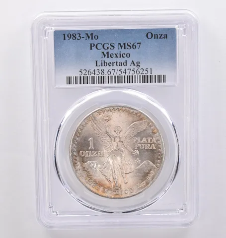 1983 Mo Mexico 1 Onza Silver Libertad MS67 PCGS Beautiful Tone *8946