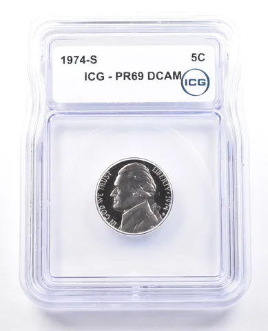1974-S Jefferson Nickel PR69 DCAM ICG