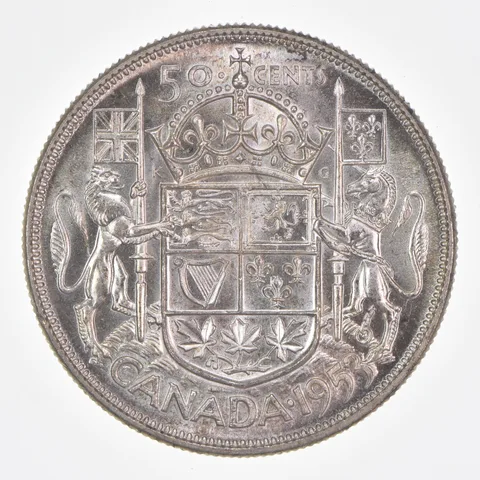 Better Date - 1953 Canada 50 Cents World Coin- Silver *412