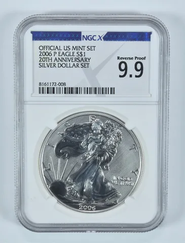 2006-P American Silver Eagle Dollar Set Reverse Proof 9.9 NGC X NGCX