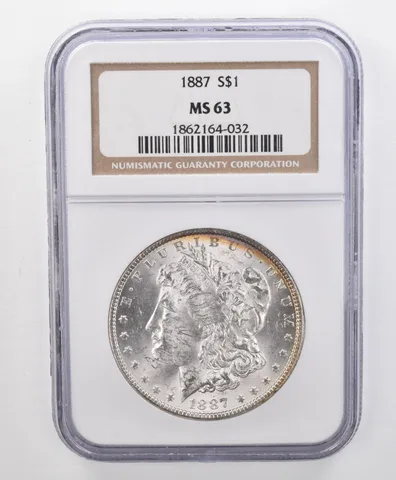 MS63 1887 Morgan Silver Dollar NGC Beautifully Toned a1938