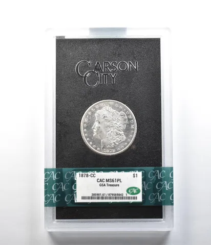 1878-CC Morgan Silver Dollar GSA Treasure MS61 PL CAC CACg a0863