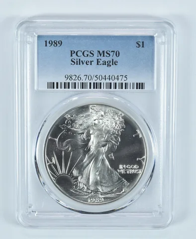 1989 American Silver Eagle MS70 PCGS Blue Label