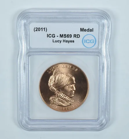 (2011) First Spouse Medal Lucy Hayes MS69 RD ICG