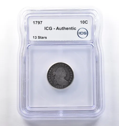 1797 Draped Bust Dime 13 Stars Authentic ICG *3756