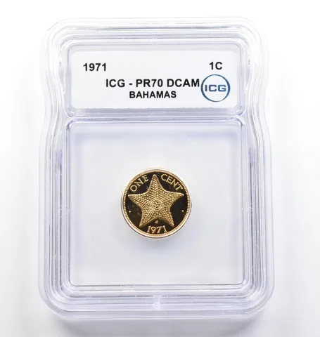 1971 Bahamas 1 Cent PR70 DCAM ICG *9789