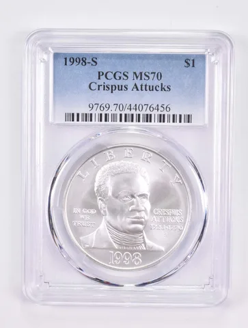 1998-S Black Patriot Commemorative Silver Dollar MS70 PCGS
