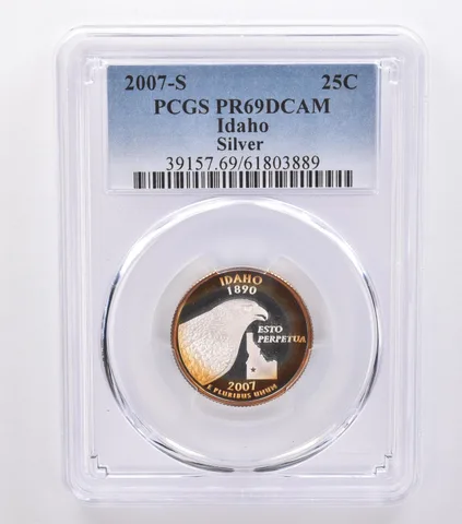 2007-S Washington State Quarter Idaho Silver PR69 DCAM PCGS Beautiful Tone *8719